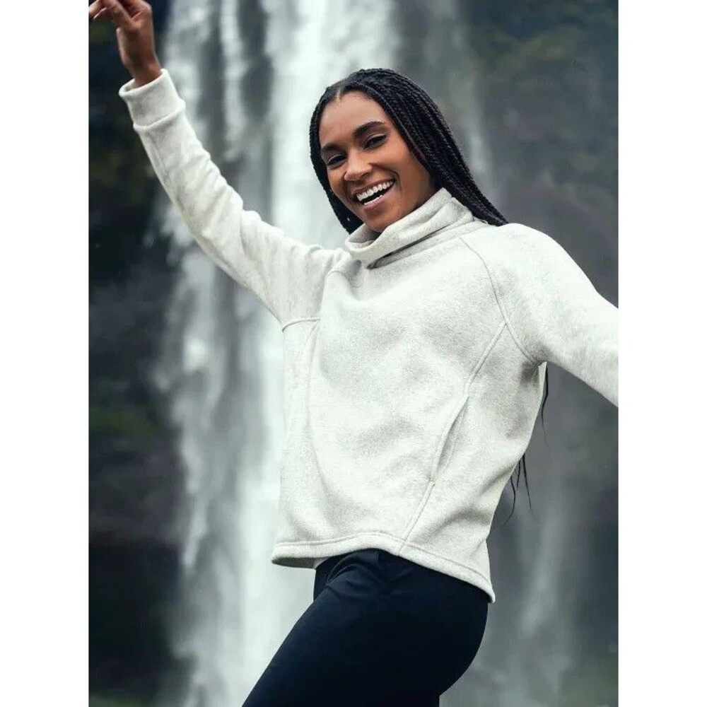 Ministry of Supply Hybrid Fleece Funnel Neck Sweatshirt Women S Black Pullover